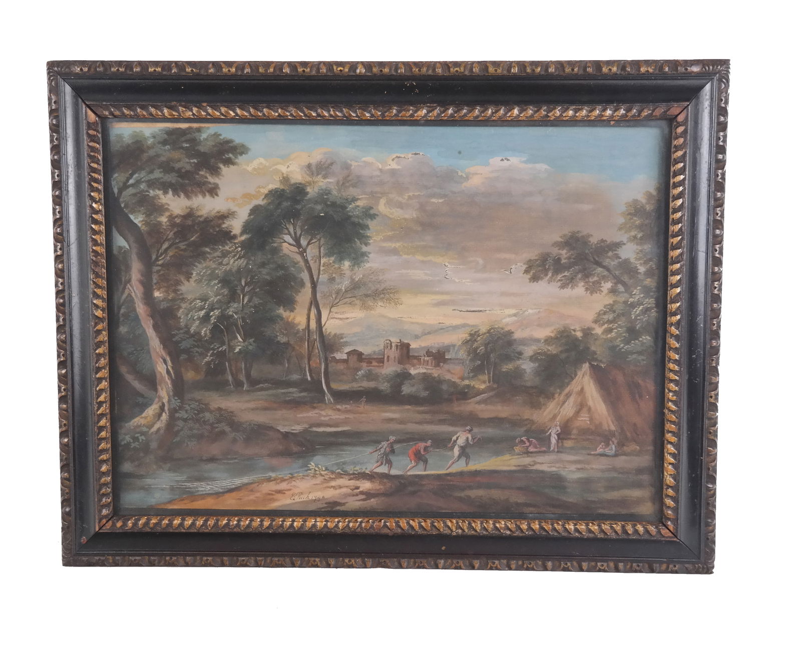 E. Rich Signed Gouache Landscape on Paper (1 of 10)