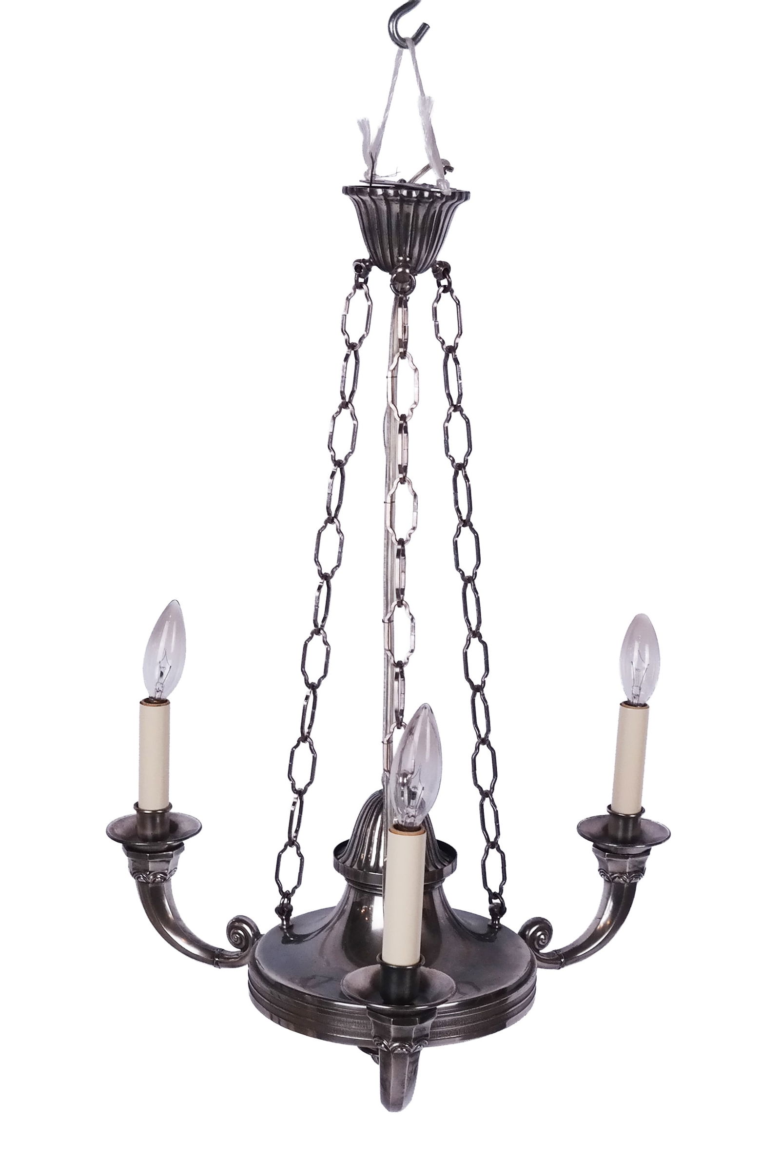 Regency Silver Plate Three Light Chandelier (1 of 11)