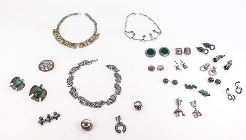 Group of Silver and Metal Jewelry, 22