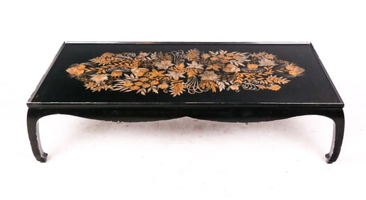 Japanese-Inspired Ebony Painted Coffee Table