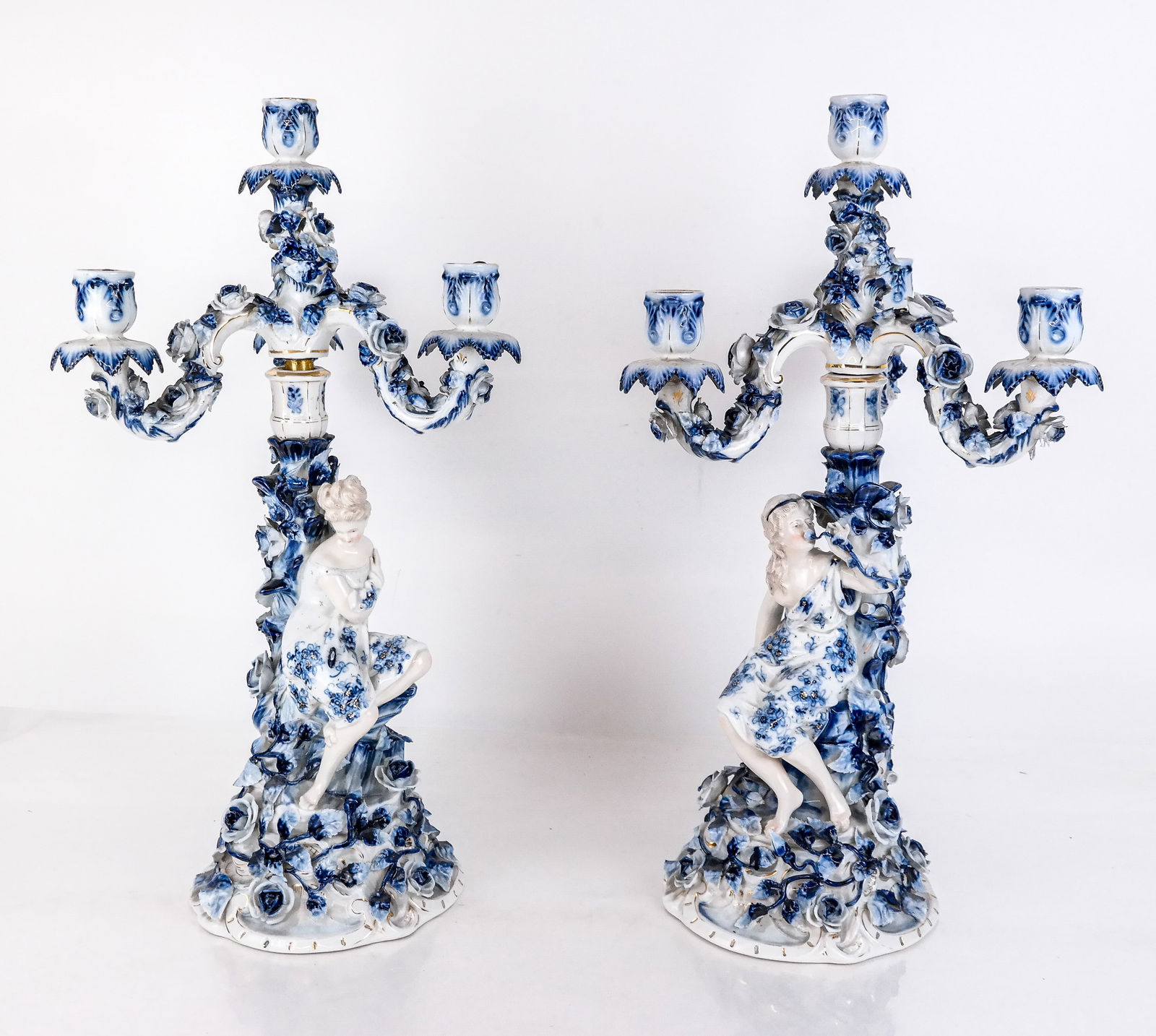 Complimentary Pair Porcelain Candelabras (1 of 13)
