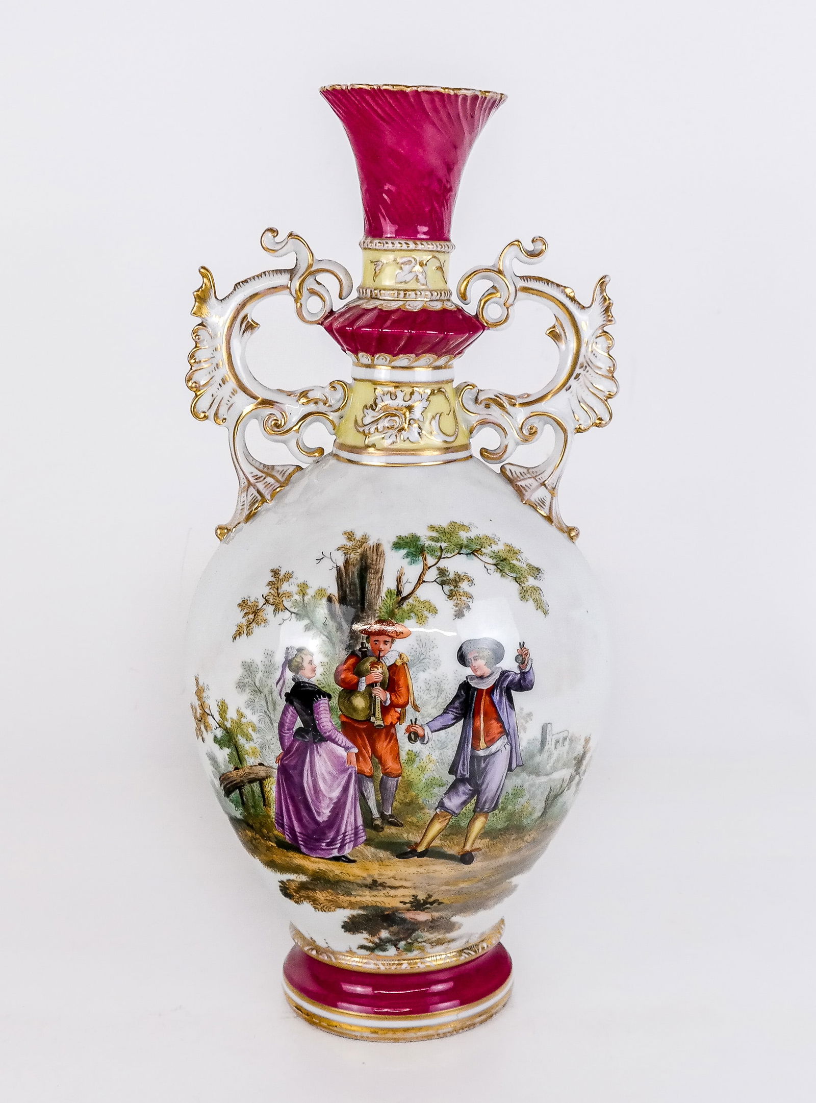 German Porcelain Vase with Hand-Painted Decoration (1 of 13)