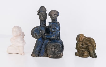 Three Pre-Columbian Style Carved Stone Figures