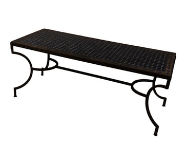 Antique Mosaic Tile and Iron Outdoor Table