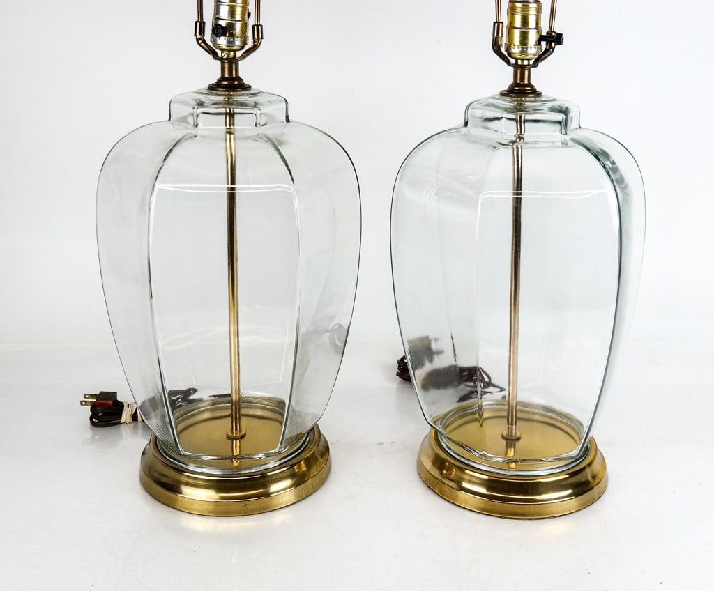 Chinoiserie Glass Ginger Jar Lamps, Pair (1 of 6)