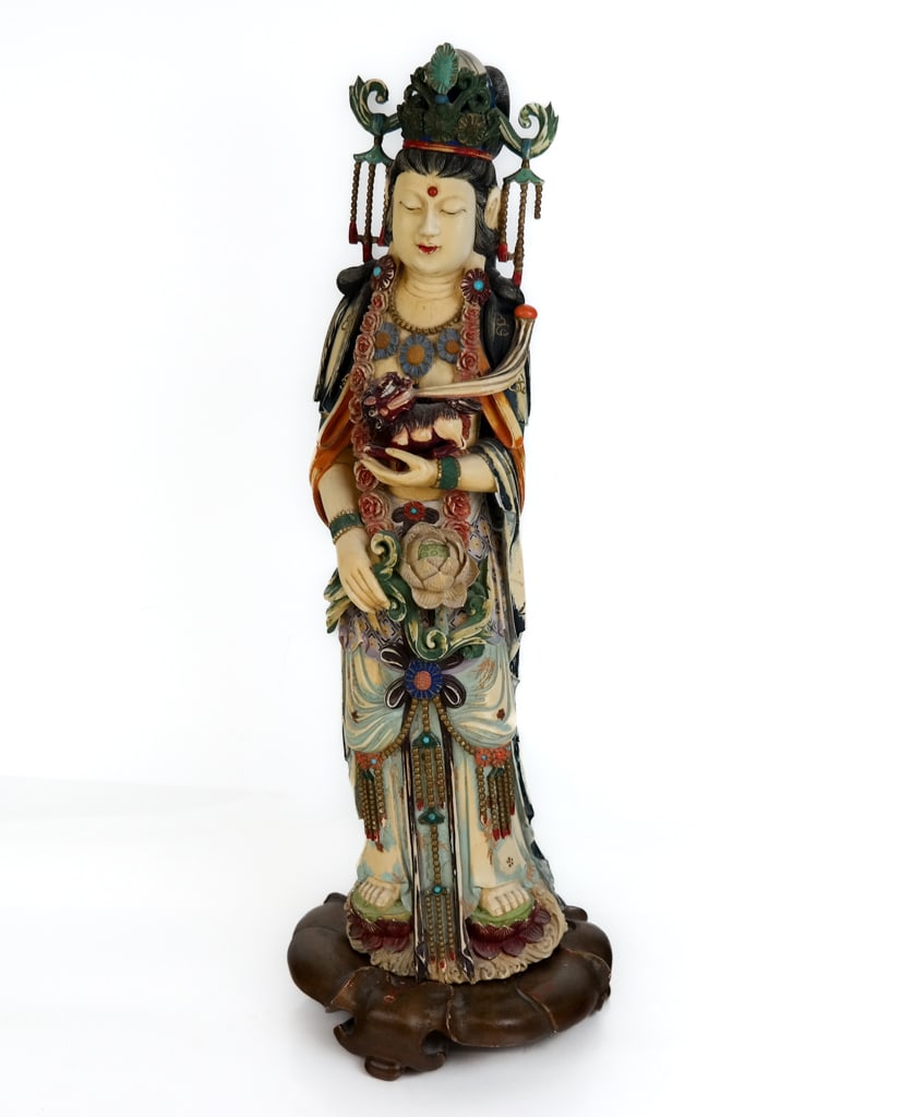 Chinese Carved and Polychrome Guanyin (1 of 15)