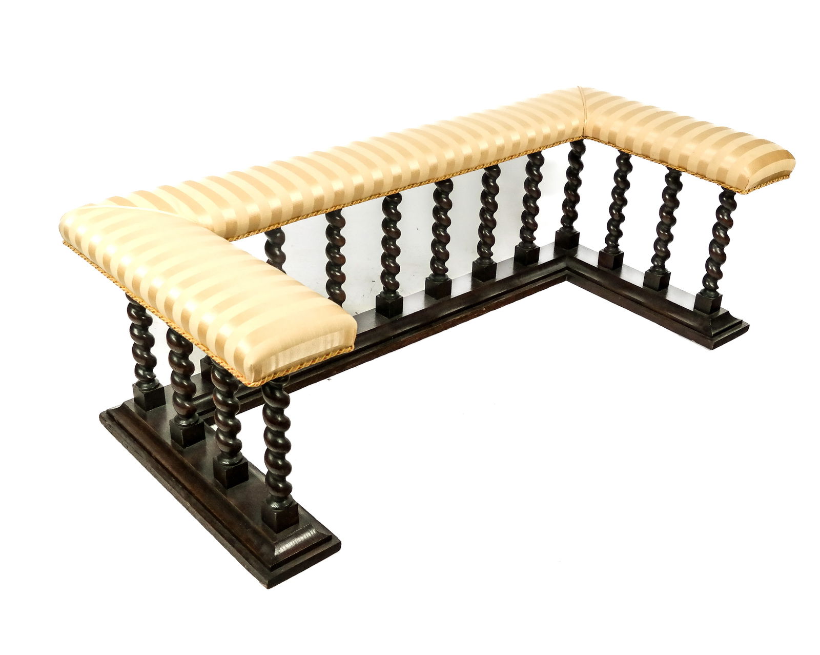 Oak and Upholstered Hearth Bench (1 of 9)