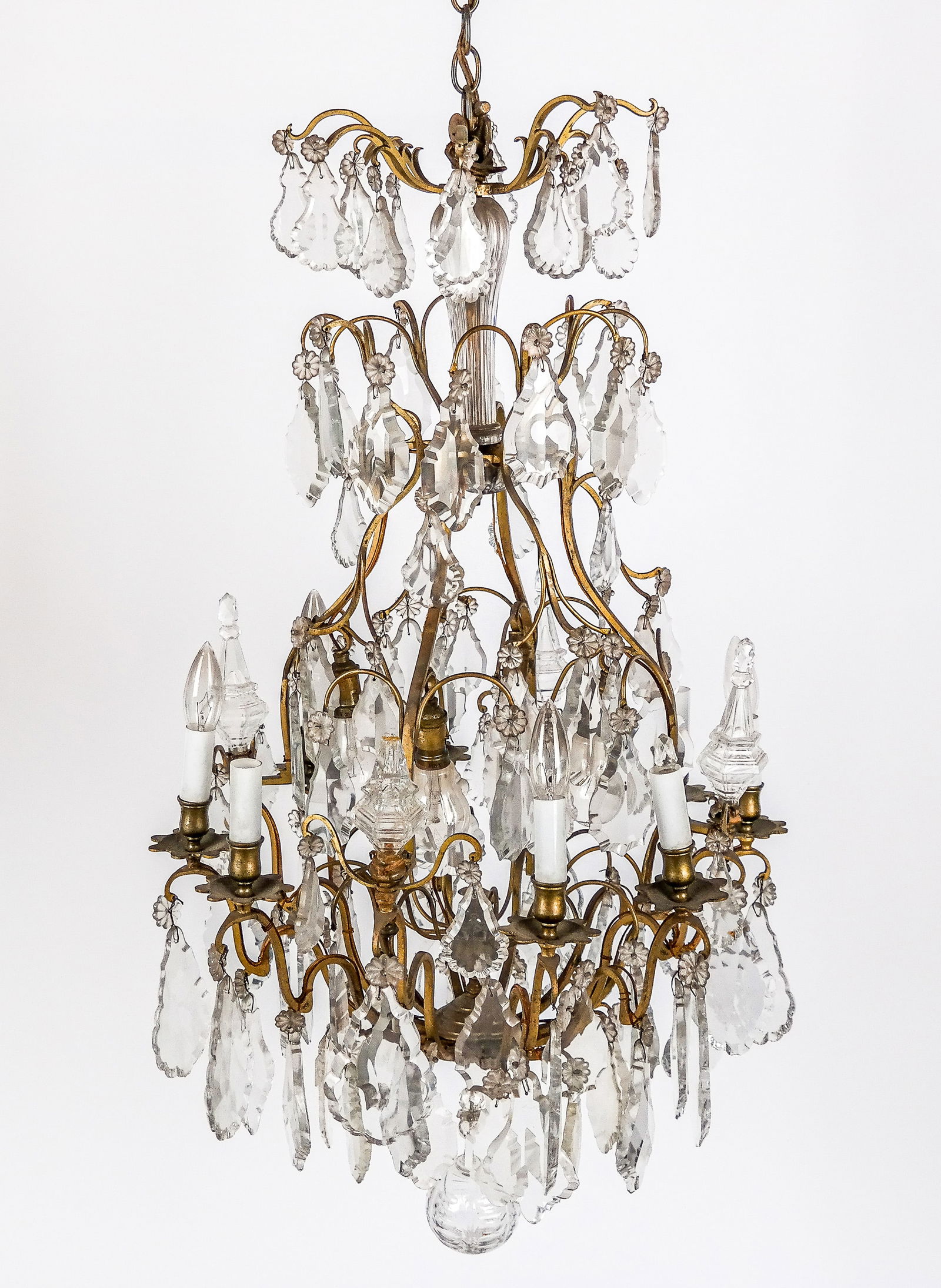 Louis XV Gilt Bronze and Crystal Chandelier (1 of 14)