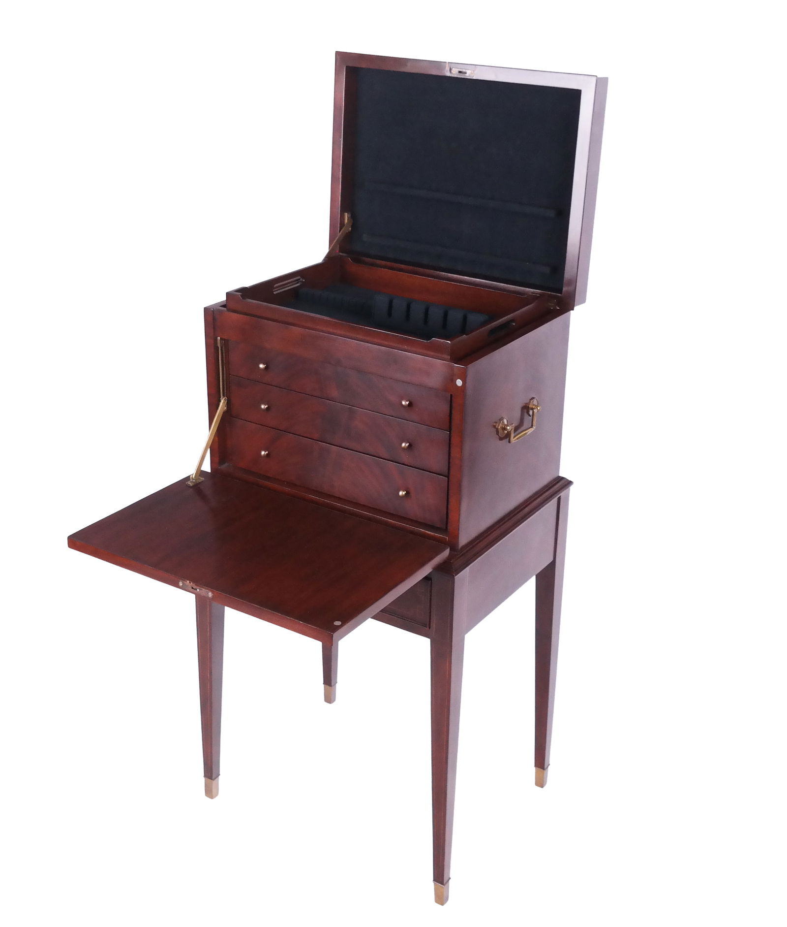 Hepplewhite Mahogany Inlaid Silver Chest (1 of 12)