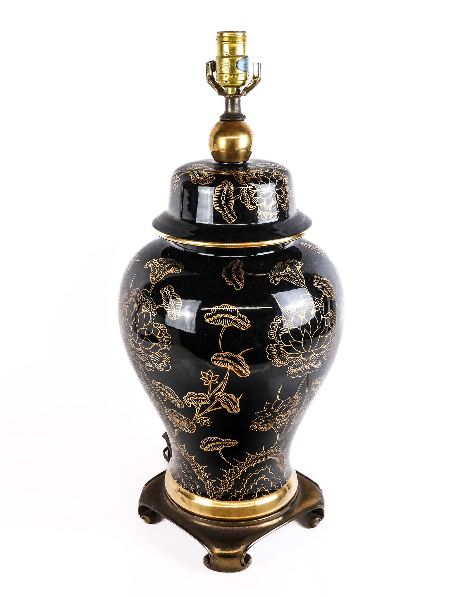 Chinoiserie Decorated Porcelain Ginger Jar Table L (1 of 9)