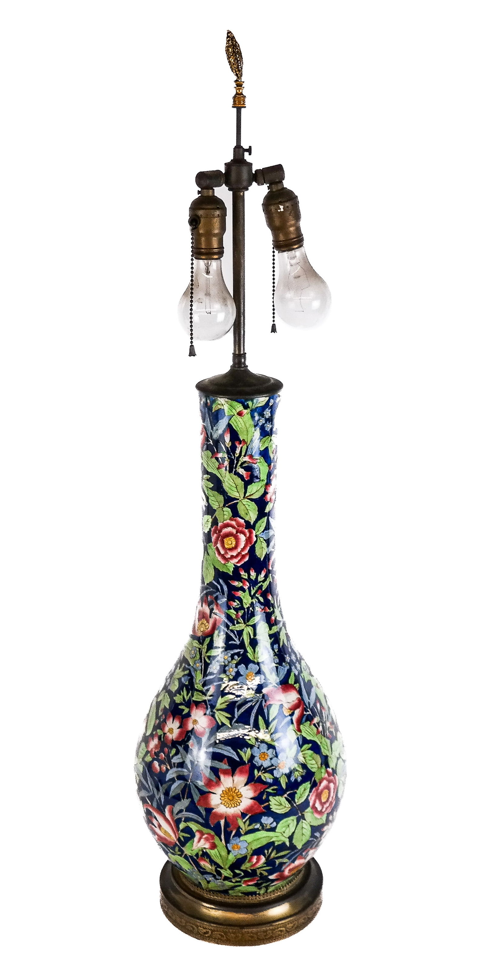 Etruria Cretona Polychrome Vase Mounted as a Lamp (1 of 9)