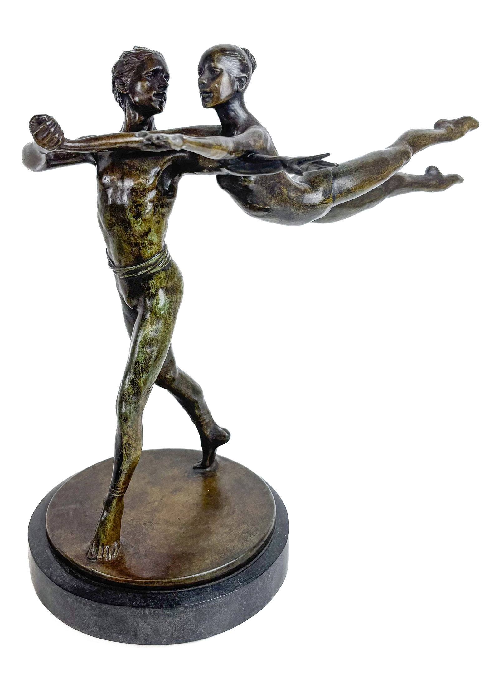 Dolores VALENZA Bronze of Two Dancers on Marble