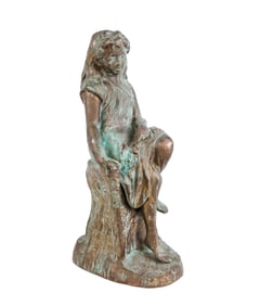 Bronze Statue of a Seated Girl