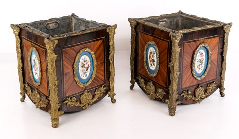 Sevres Napoleon III Bronze Mounted Jardinieres, 2