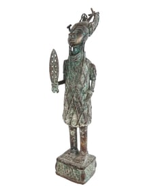African Benin Bronze Oba Statue