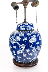 Chinese Hawthorn Pattern Ginger Jar as a Lamp