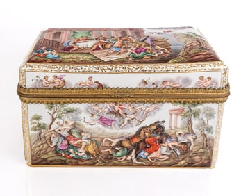 Meissen Rococo Polychrome Decorated Box