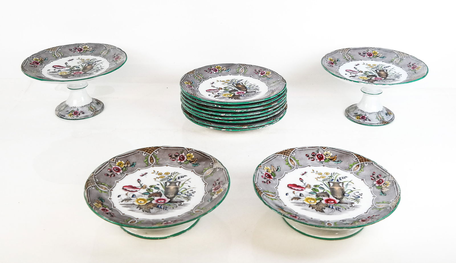 12-Pc. English Porcelain Dessert Set (1 of 18)