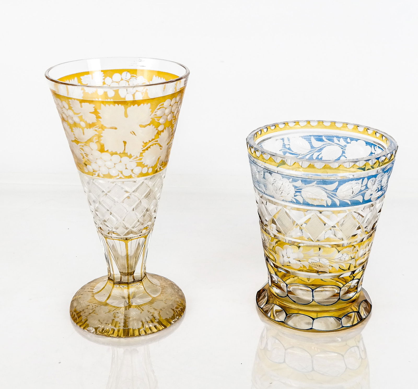 Two Bohemian Cut to Clear Vases (1 of 10)