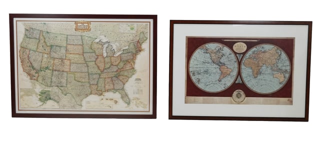 2 Antique 19th/20th C. Maps