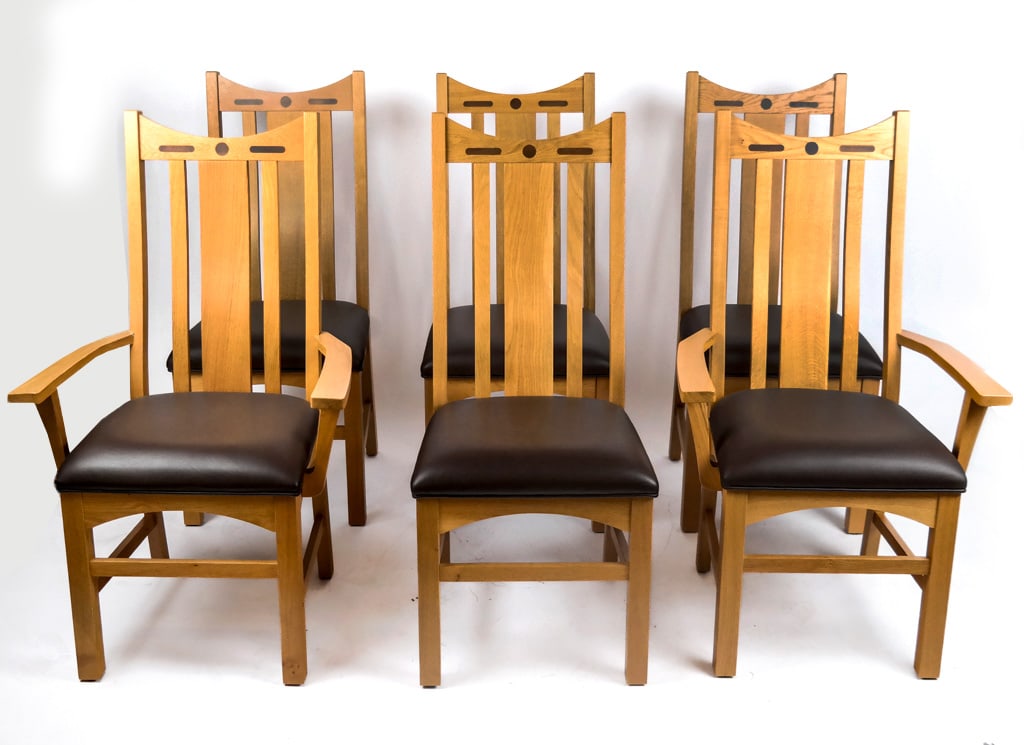 MacIntosh Inspired Oak Dining Chairs, 6 (1 of 16)