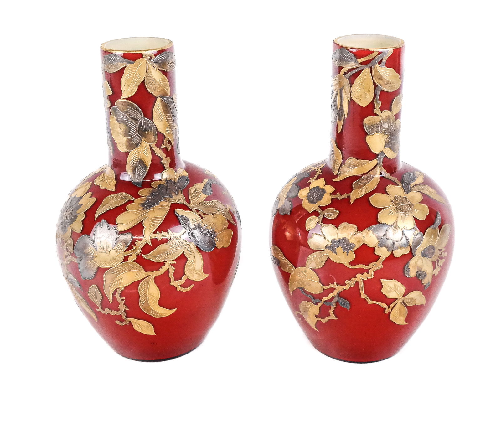 Stevens & Williams Pair of Art Glass Vases (1 of 8)