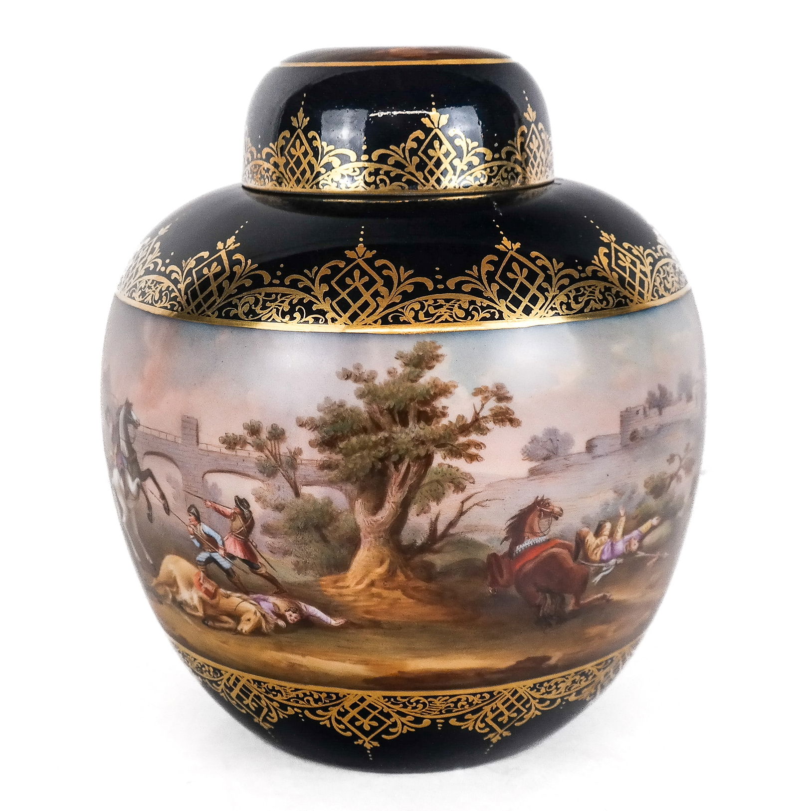 Continental Porcelain Hand-Painted Lidded Jar (1 of 13)