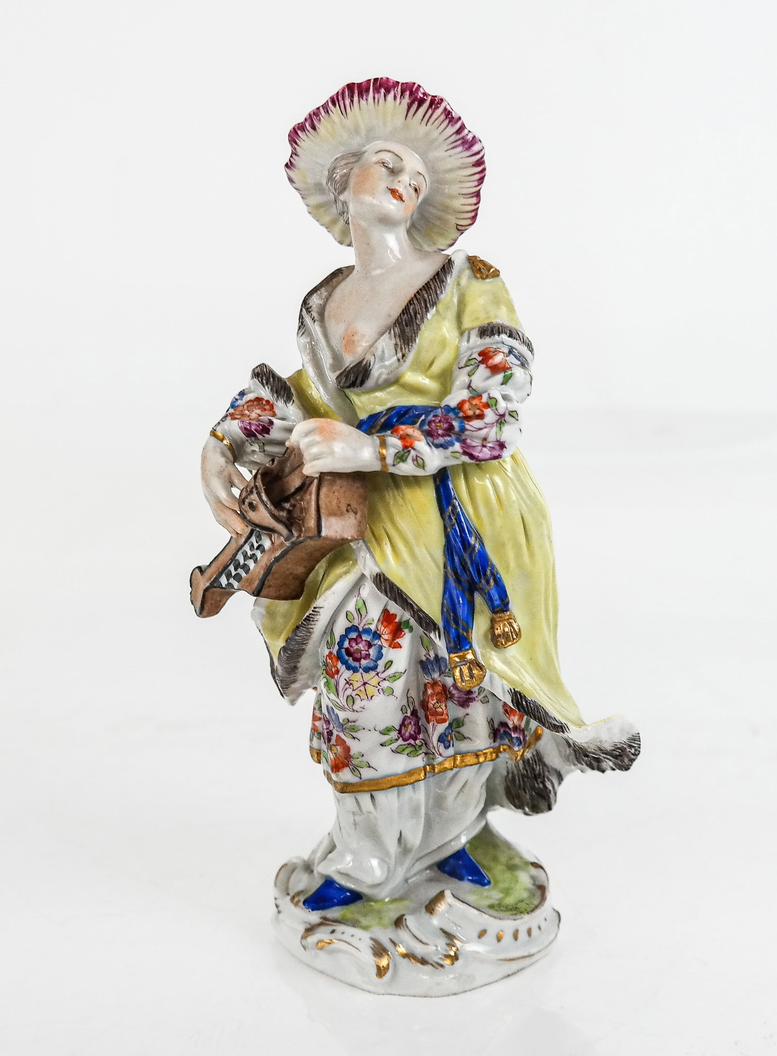 Samson Porcelain Figure of a Malabarin: Samson porcelain figure of a Malabarin, 19th century, originally designed by Friedrich Elias Meyer for Meissen, with marked to lower reverse and later graphite to base. [7.5" H x 4" W x 3.25" D]. Cond