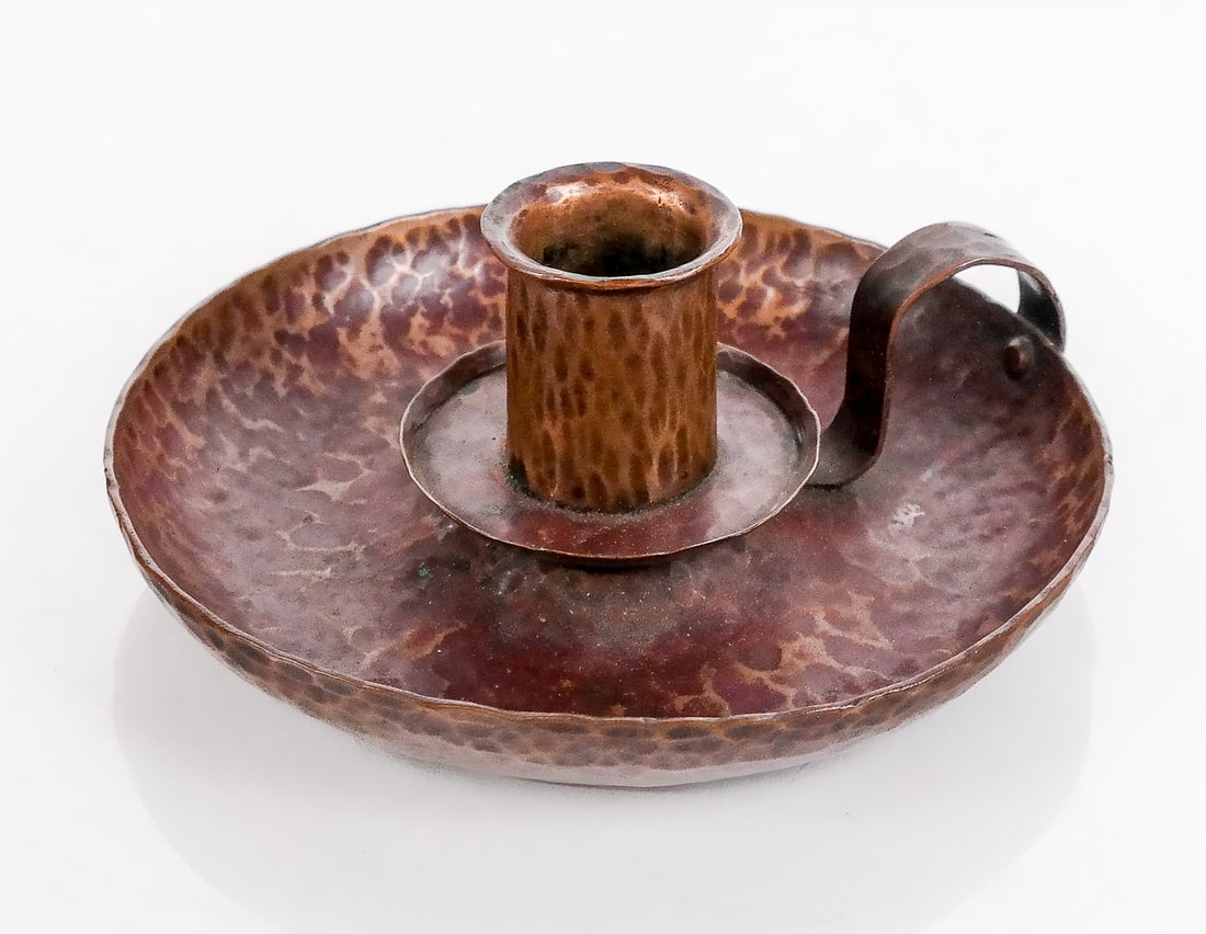 Edward BALL Hammered Copper Chamberstick (1 of 8)