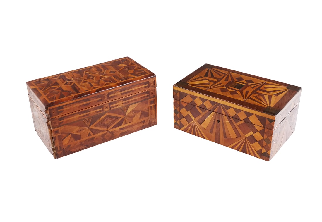 Two Inlaid Wood Jewelry Boxes (1 of 12)