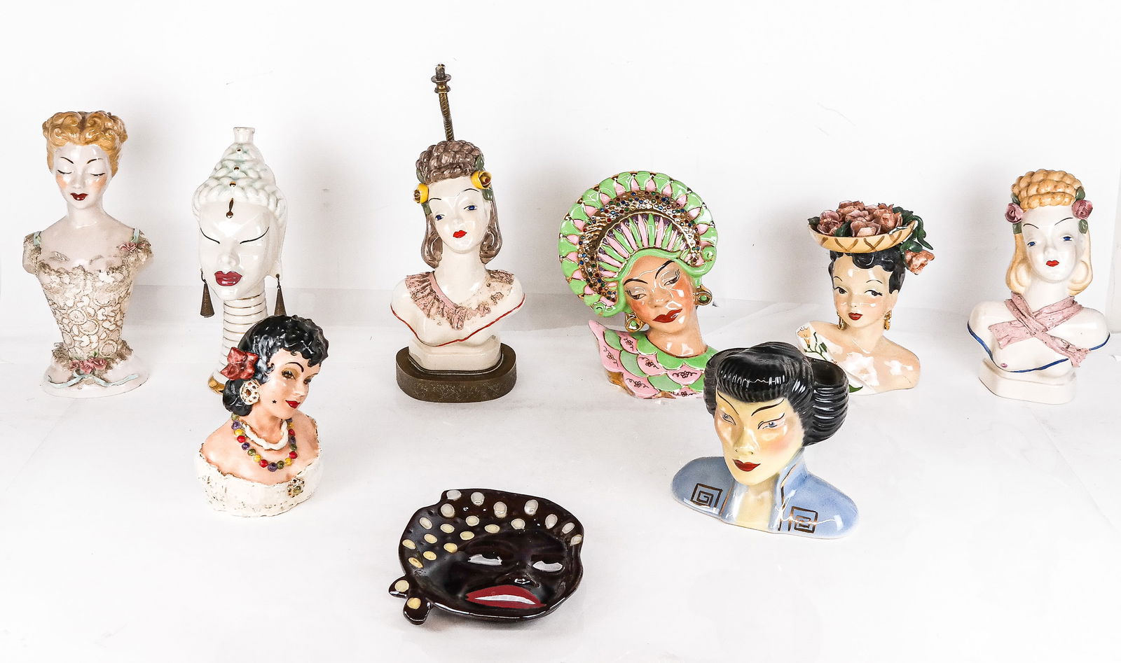 Eight Porcelain Lady's Head Articles (1 of 17)