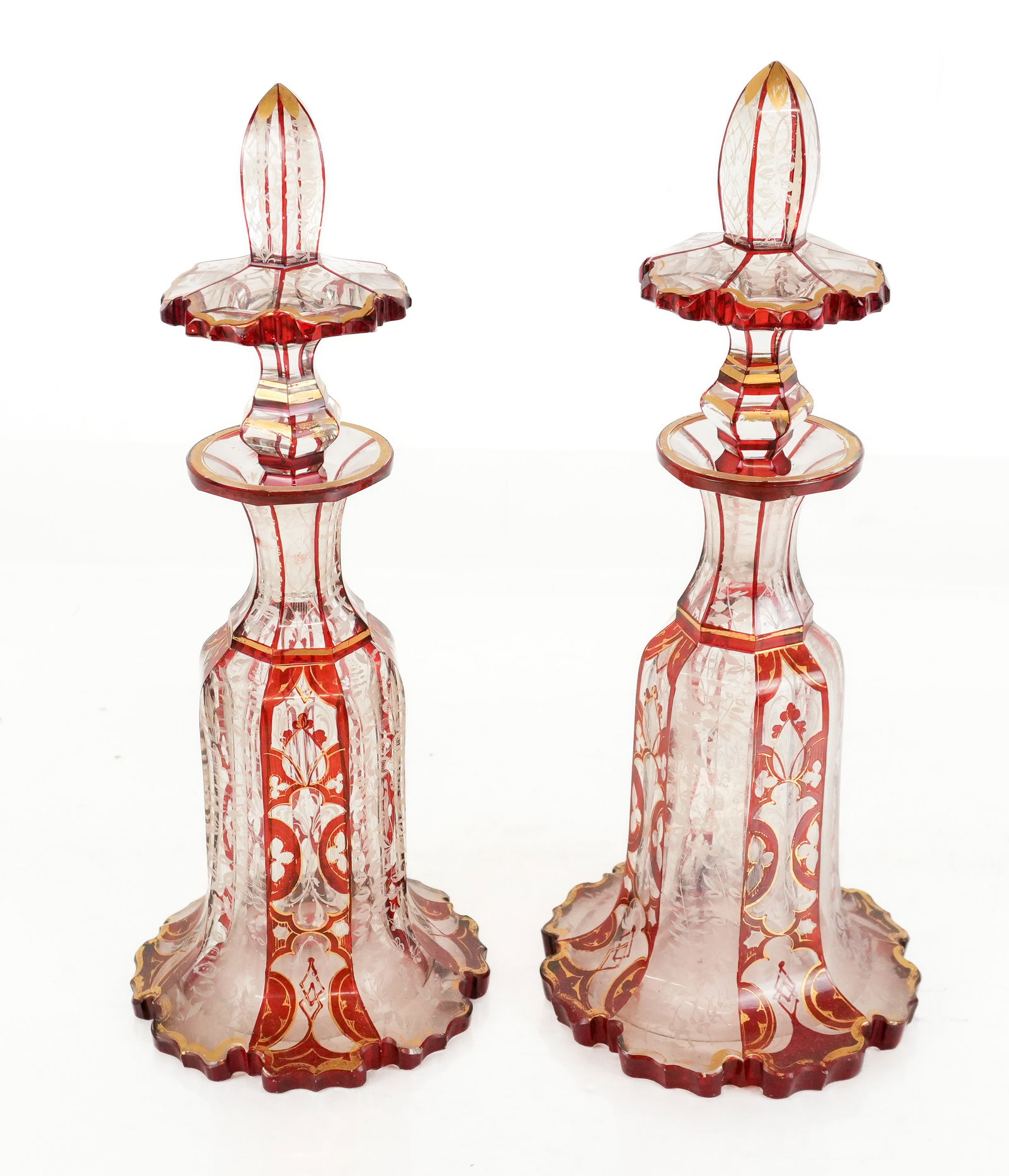Two Bohemian Moser Glass Decanters (1 of 10)