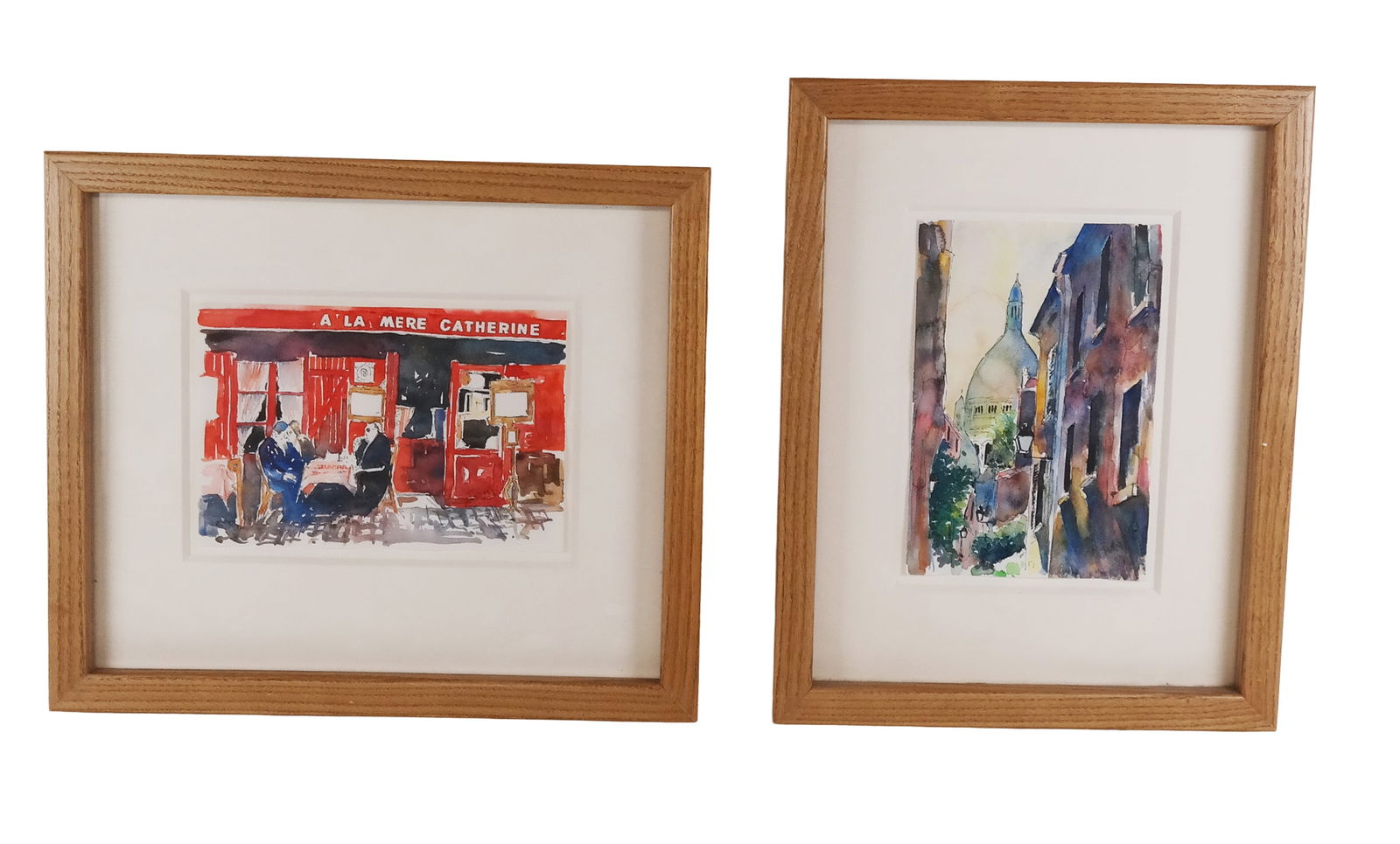 Two Water Color Street Scenes of Paris Signed Fran (1 of 13)