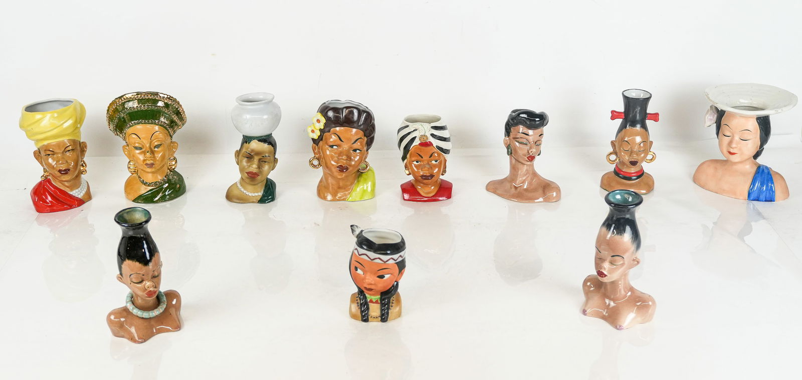 Assorted Lady Head Vases, 11 (1 of 17)