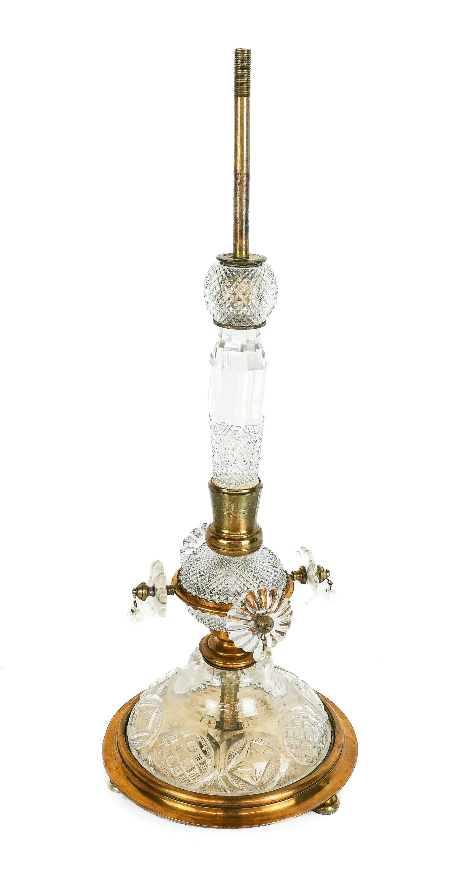 Cut Crystal and Brass Mounted Table Lamp Base (1 of 6)