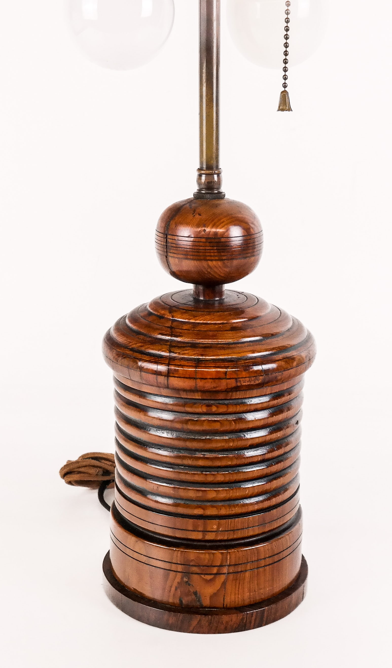 Turned Wood Spice Box Mounted as a Lamp (1 of 7)