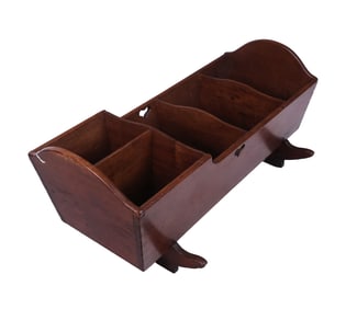 Provincial Oak Cradle Form Storage Bin/Canterbury