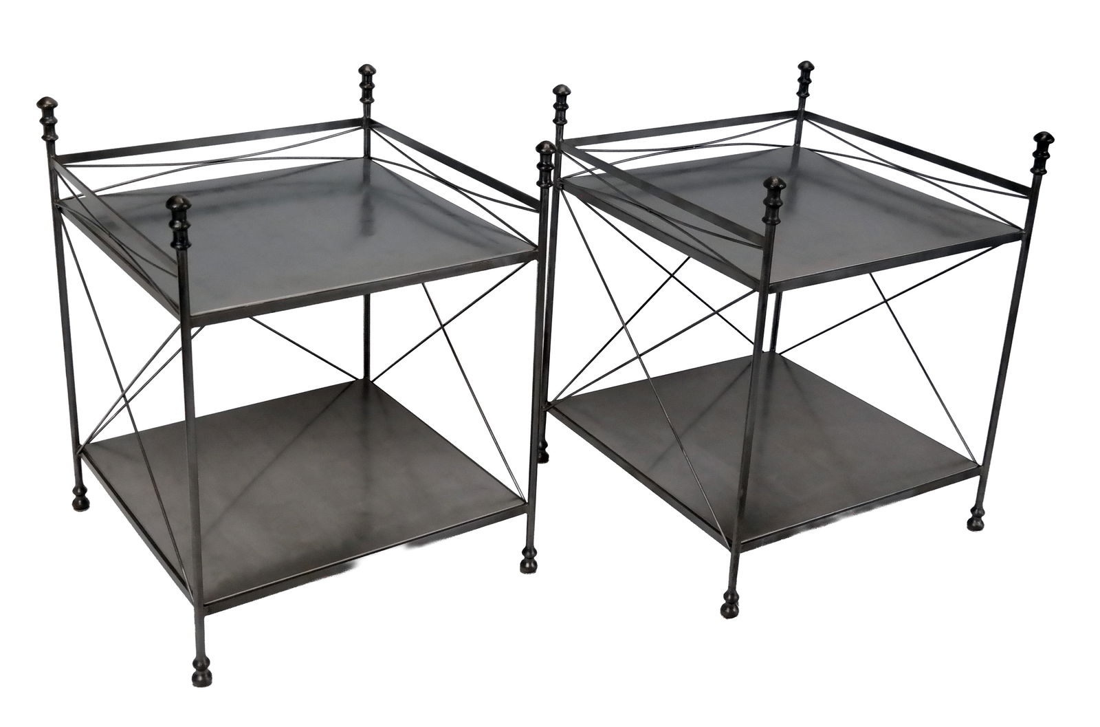 Pair Of Modern Metal Lamp Tables (1 of 7)