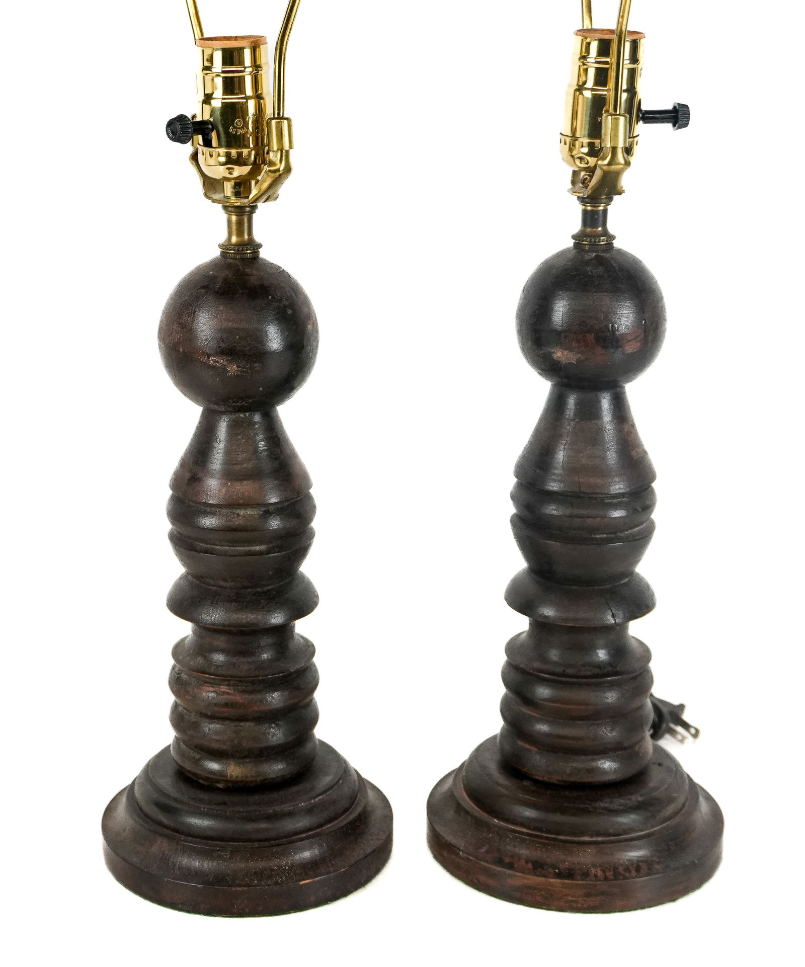 Pair of Turned Wood Lamps (1 of 8)