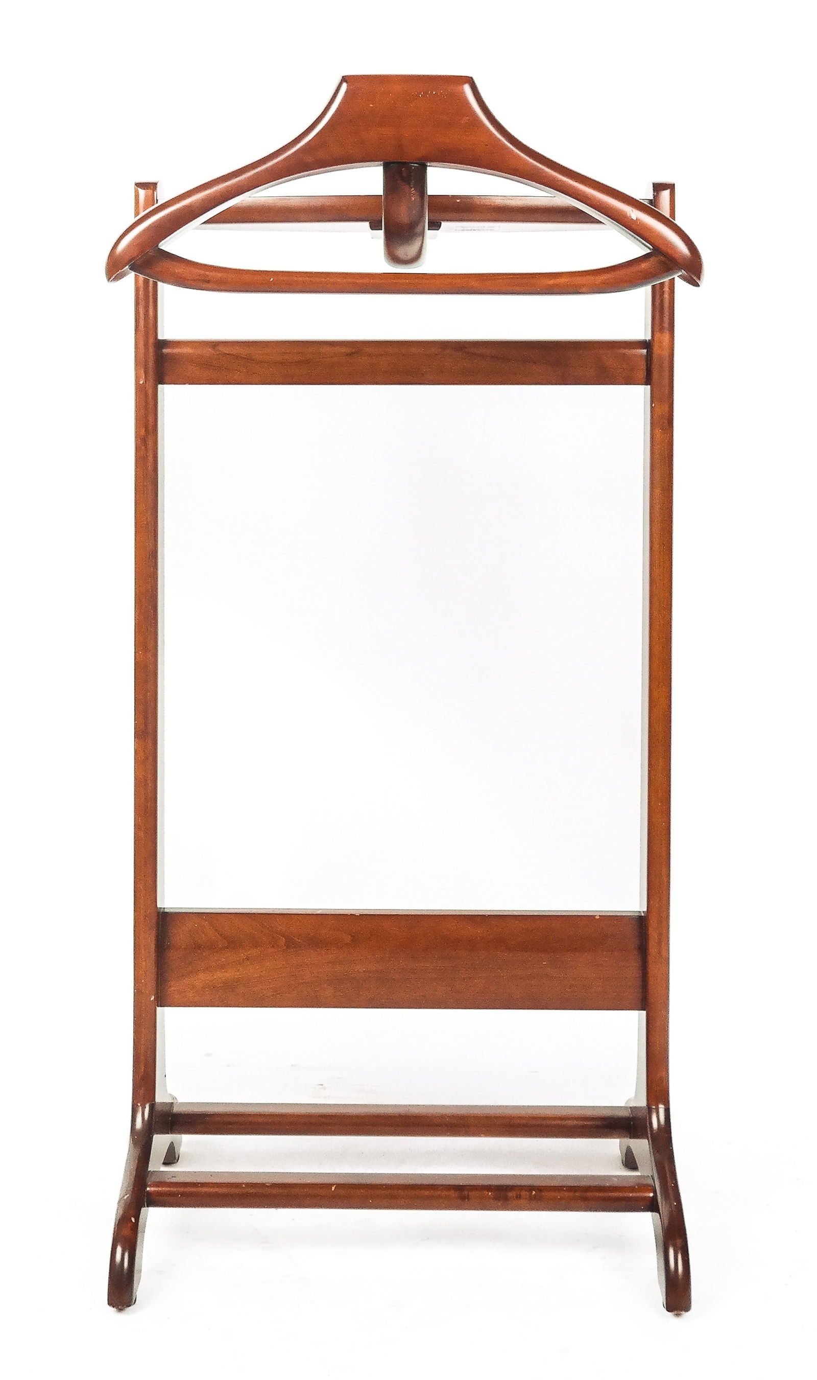 Wooden Valet Stand: Wooden valet stand, 20/21st century. [35" H x 18" W x 10" D]. Condition is good with scuffing.