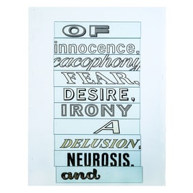 Joe AMRHEIN: "Cacophony" - Text on Glass