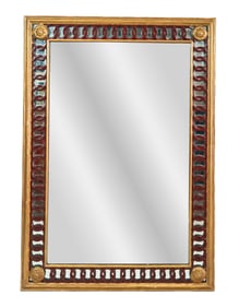 Vintage Gilt Framed Paint Decorated Mirror
