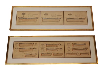 Pair of Framed Naval Architecture Prints