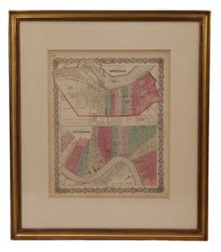 Antique Hand-Colored Map Engraving