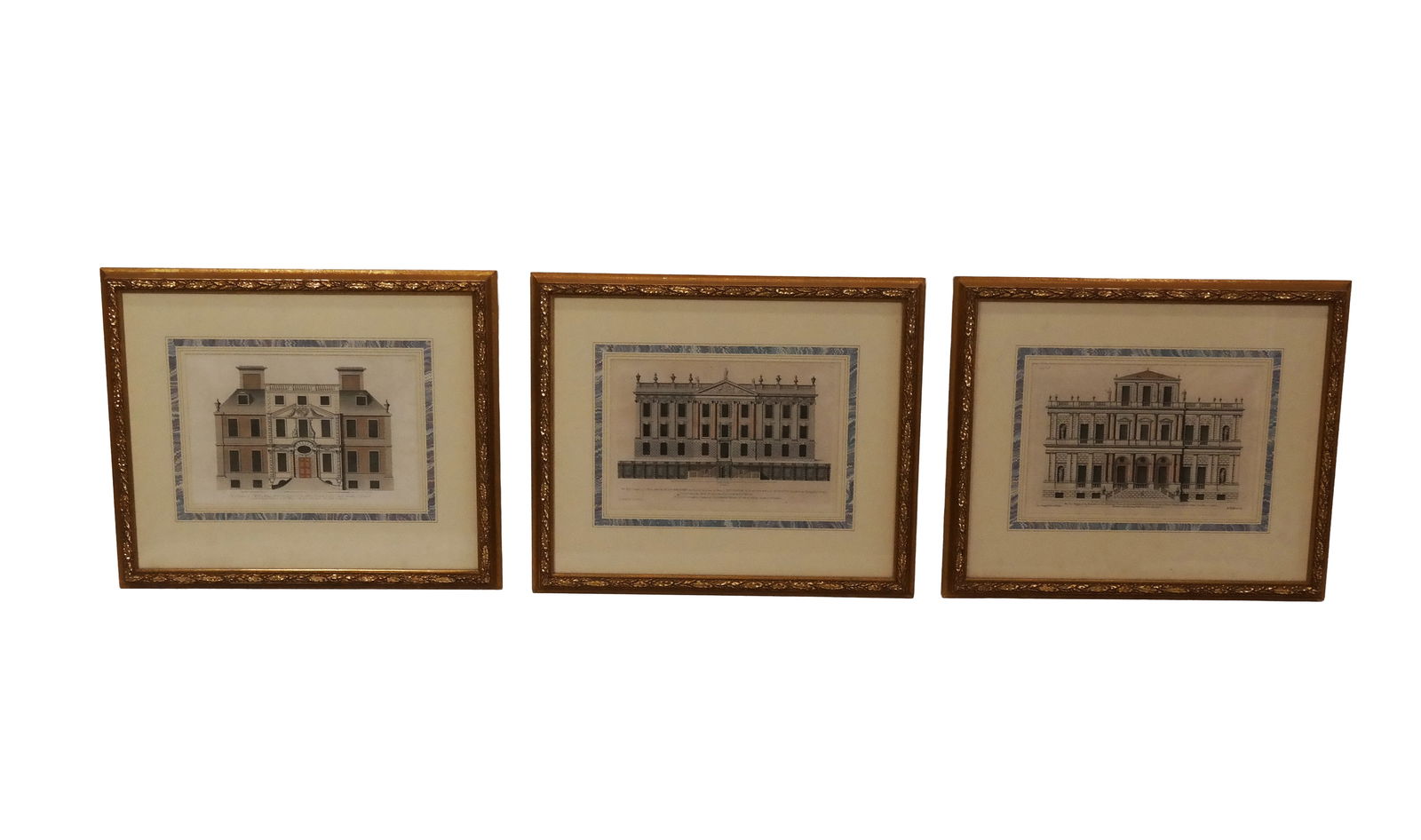 3 18th C. Hand-Colored Architectural Engravings (1 of 20)