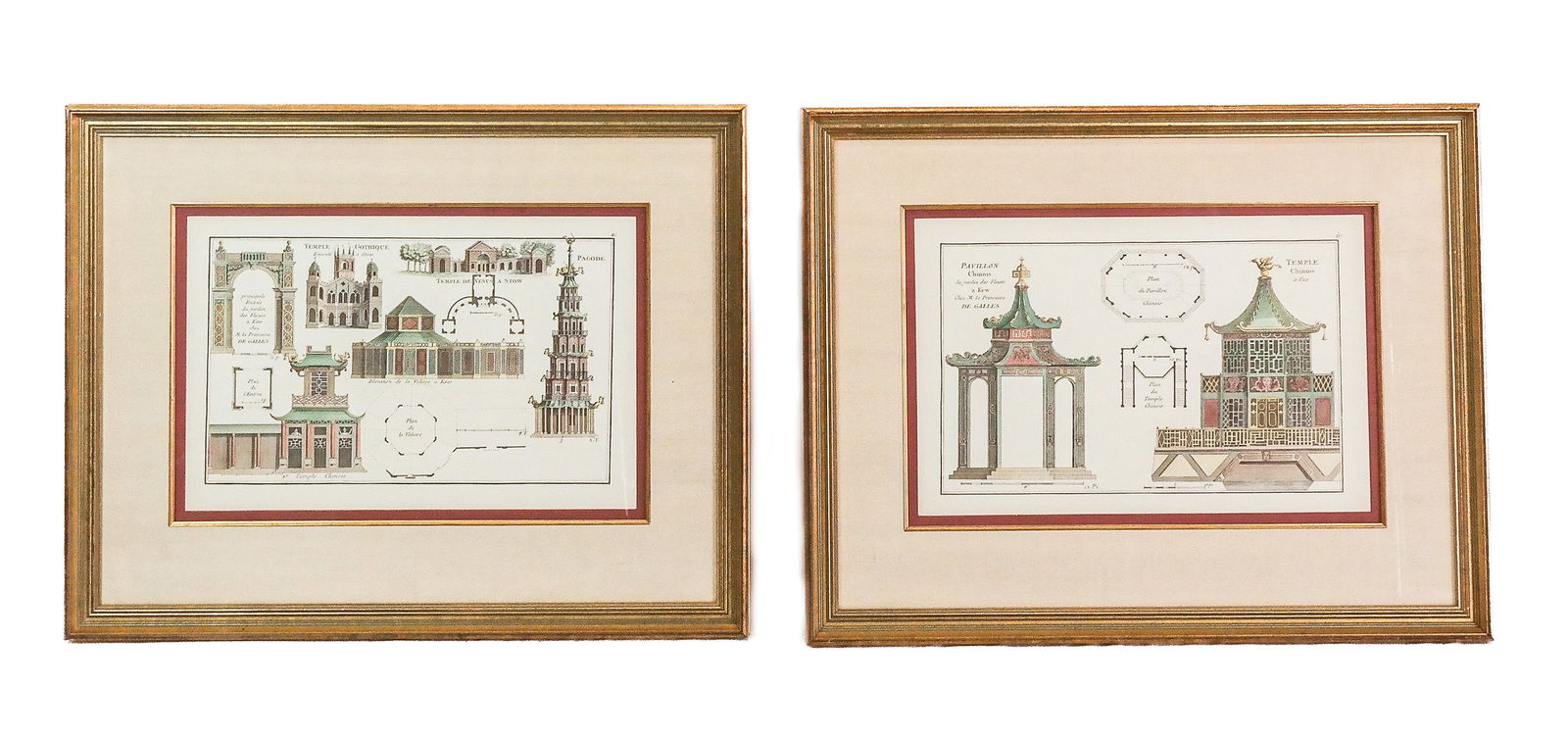 2 French Hand-Colored Architectural Engravings (1 of 17)