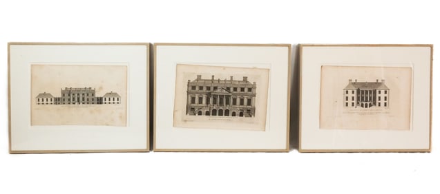 3 Antique Architectural Engravings