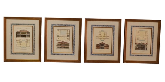 4 Engravings, "Architecture of Andrea Palladio"