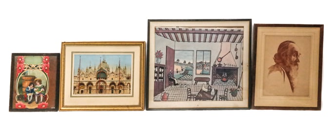 Group of 4 Vintage Decorative Art Prints