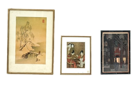 Three Framed Asian Prints